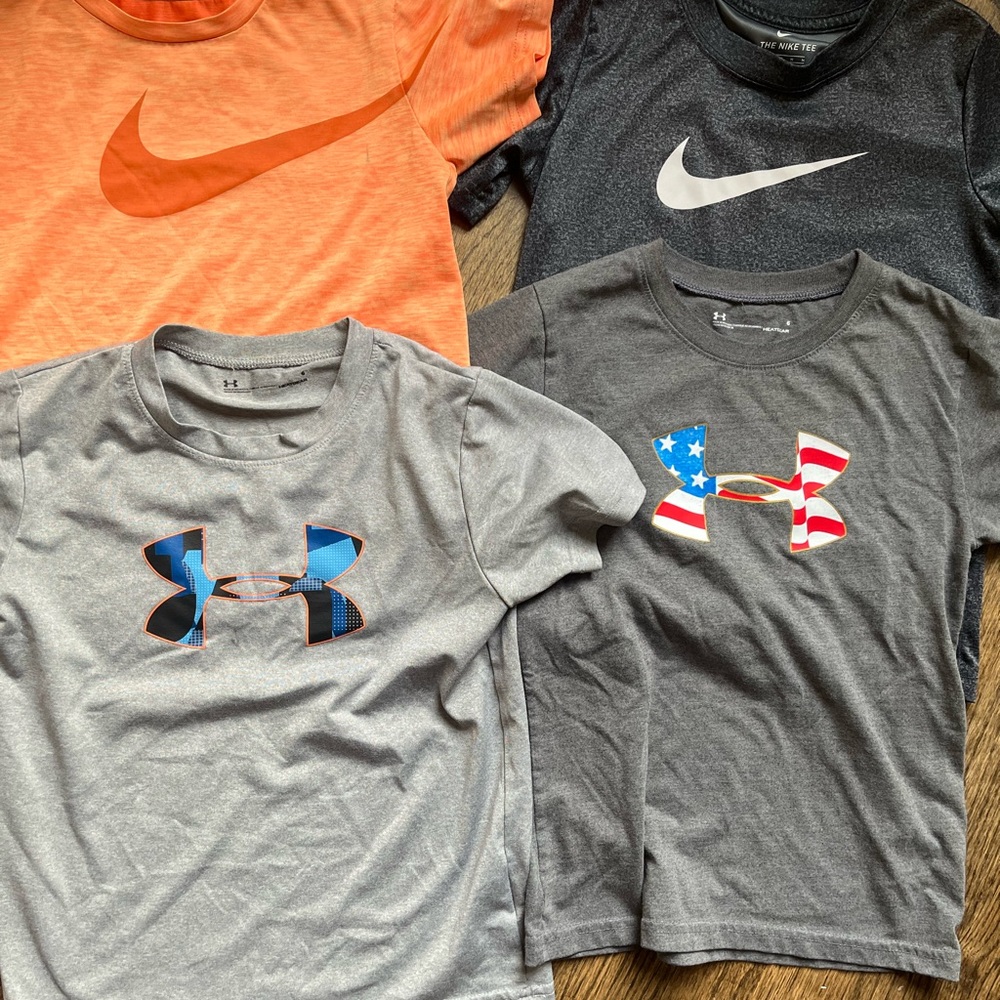 Nike + Under Armour bundle of four shirts size 6